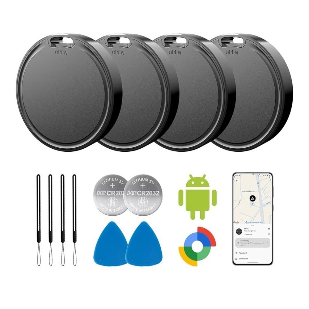 Android Air Tags‎ 4-pack And 4-pack Of Keychain Holders NEW Never Opened